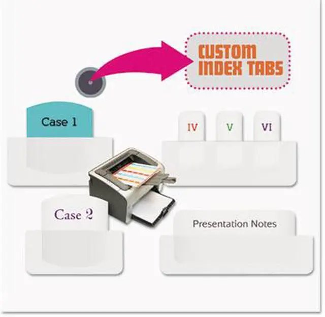 Alt view image 10 of 16 - Redi-Tag Laser Printable Index Tabs 7/16 Inch White 180/Pack 33001