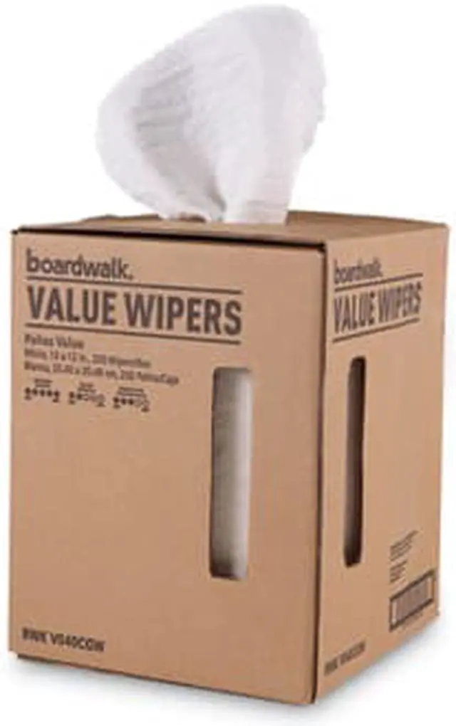 Alt view image 4 of 15 - Boardwalk DRC Wipers White 10 x 12 200/Box V040CGW