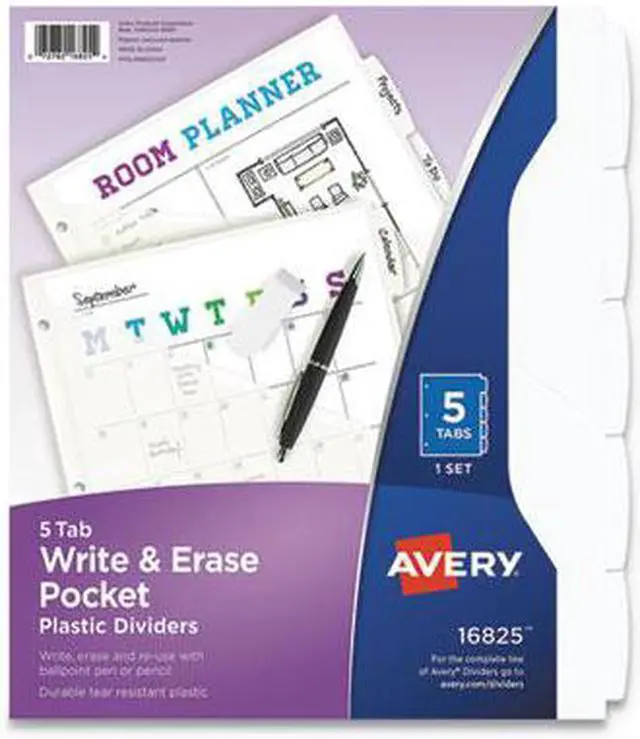 Alt view image 3 of 4 - Avery Dividers Plastic 5 Erasable Tabs Letter-size 1 Set 16825
