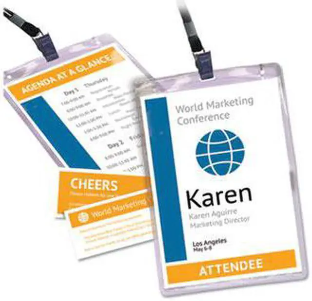 Alt view image 4 of 10 - avery vertical name badges, durable plastic holders, lanyards, 6 x 41/4, 25 badges 8520
