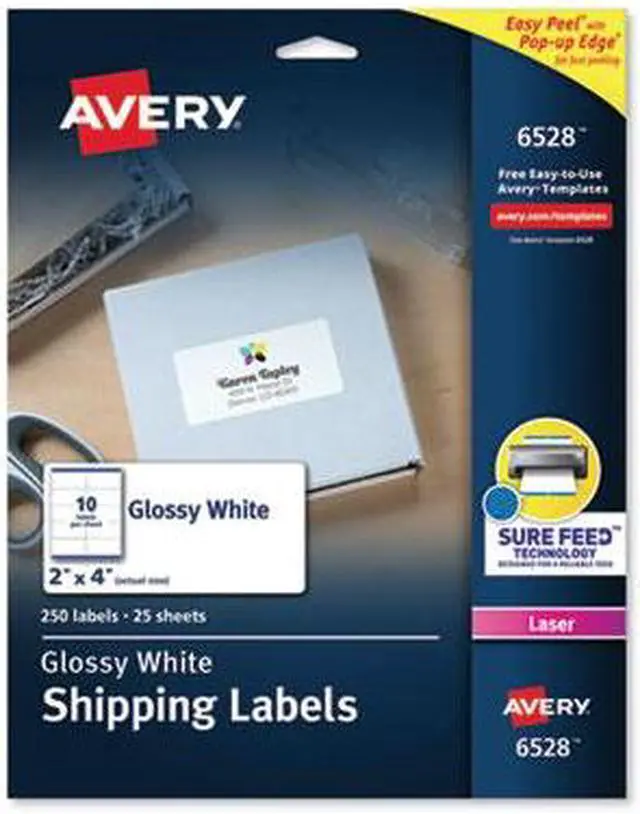 Alt view image 10 of 14 - Avery Mailing Labels Shipping 2"x4" 250/PK Glossy WE 6528