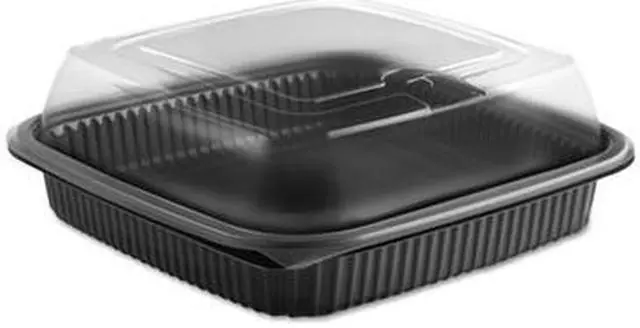 Alt view image 5 of 7 - Anchor Packaging 4118515 Culinary Squares Anti-fog MW High Dome Lid, Combo Pack