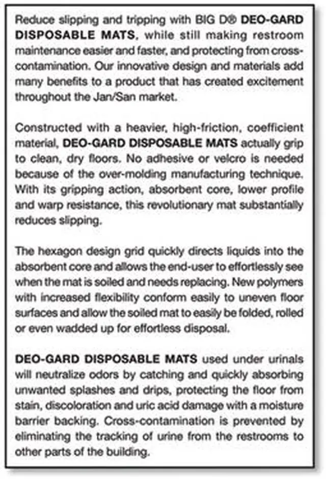 Alt view image 9 of 9 - Big D Deo-Gard Disposable Urinal Mat Charcoal Mountain Air 17 1/2x20 1/2 6