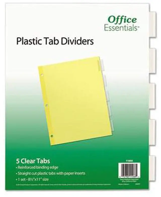 Alt view image 8 of 12 - Office Essentials Plastic Insertable Dividers 5-Tab Letter 11466