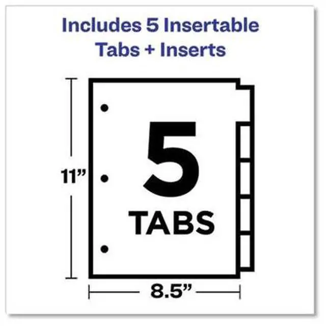 Alt view image 10 of 12 - Office Essentials Plastic Insertable Dividers 5-Tab Letter 11466