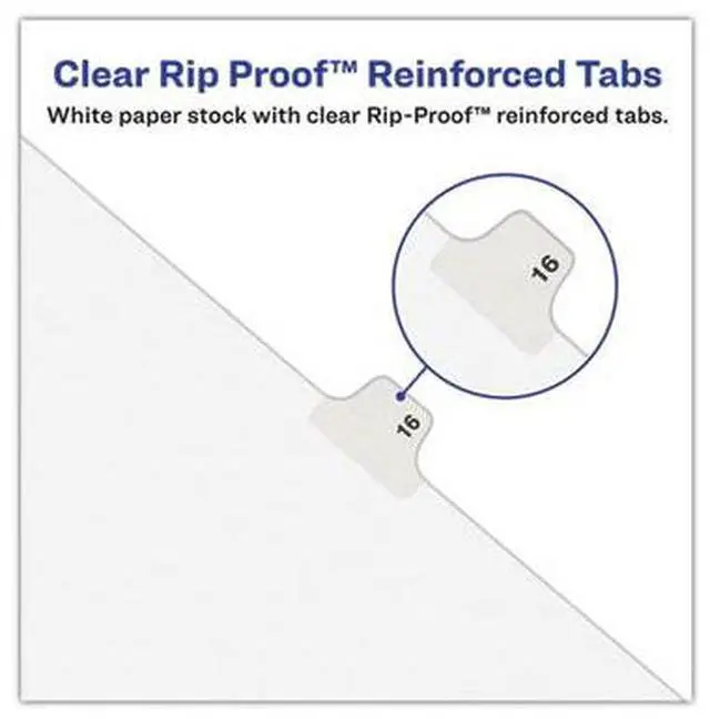 Alt view image 4 of 8 - Avery-Style Legal Exhibit Side Tab Divider Title: 57 Letter White 25/Pack 01057