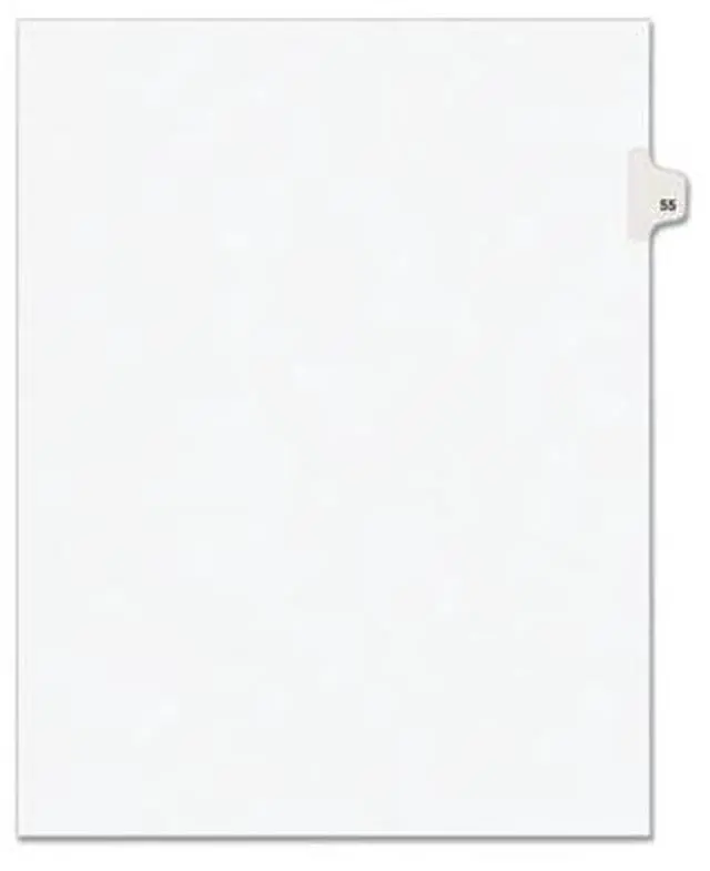 Alt view image 3 of 8 - Avery-Style Legal Exhibit Side Tab Divider Title: 55 Letter White 25/Pack 01055