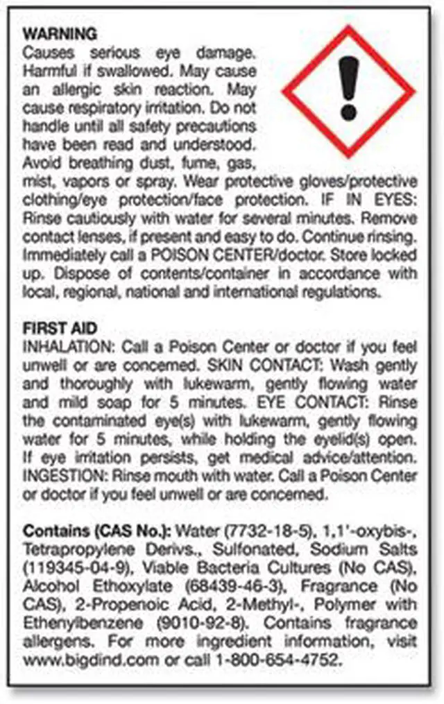 Alt view image 10 of 12 - Enzym D Digester Liquid Deodorant, Lemon, 32oz, 12/Carton