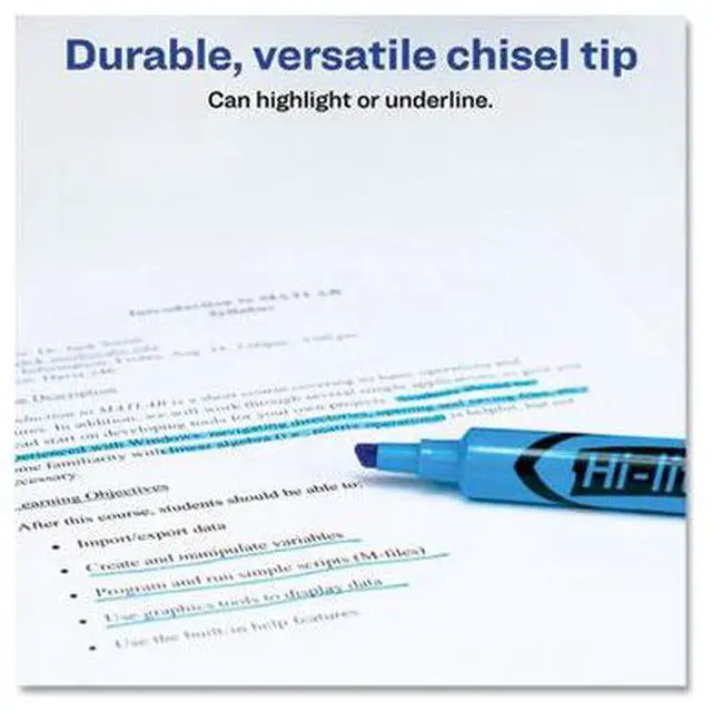 Alt view image 6 of 13 - Avery HI-LITER Desk-Style Highlighter Chisel Tip Fluorescent Blue Ink Dozen 24016