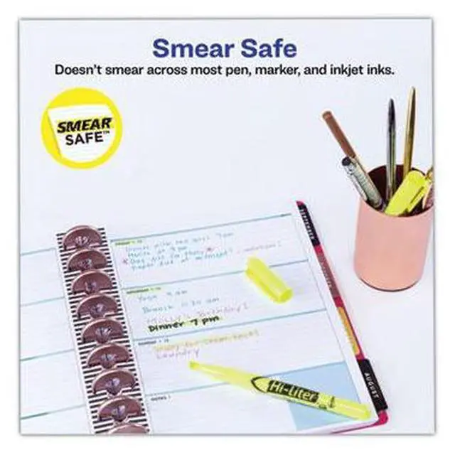 Alt view image 6 of 14 - Avery HI-LITER Pen-Style Highlighter Chisel Tip Fluorescent Yellow Ink Dozen 23591