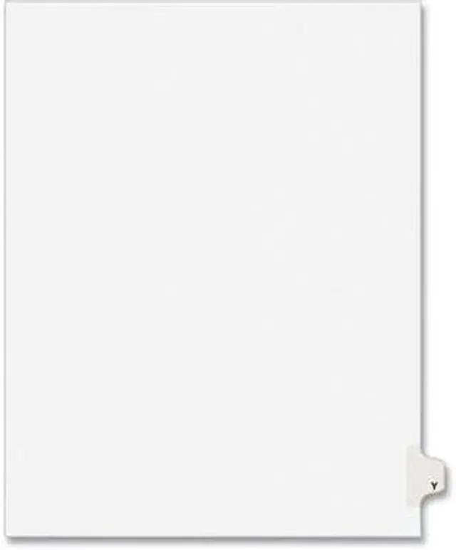 Alt view image 2 of 5 - Avery 01425 Avery-Style Legal Side Tab Dividers, One-Tab, Title Y, Letter, White, 25/Pack