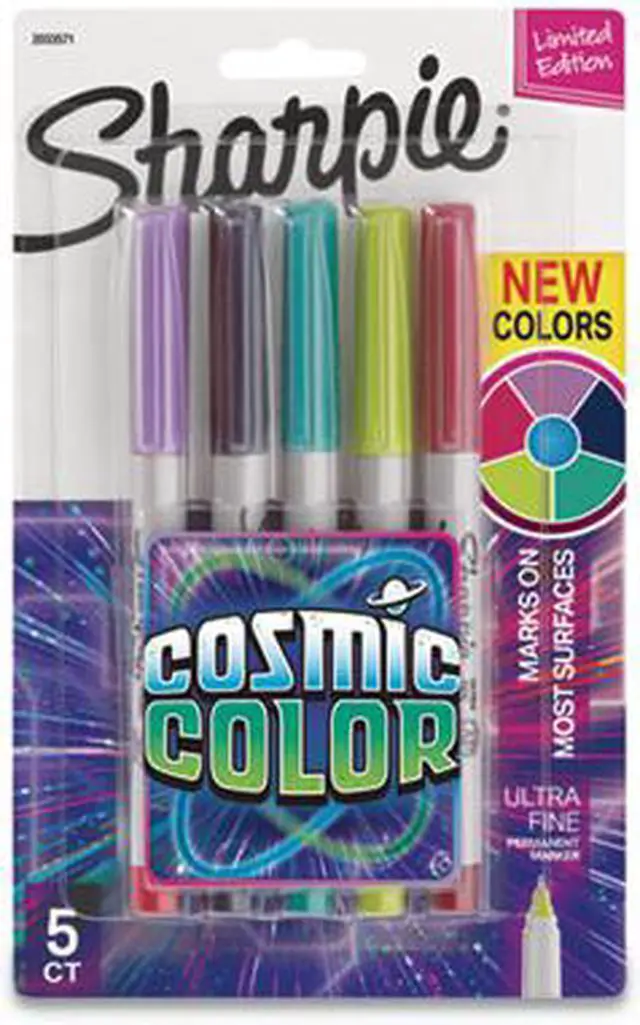 Alt view image 7 of 10 - Sharpie Cosmic Color Permanent Markers Extra-Fine Needle Tip Assorted Colors