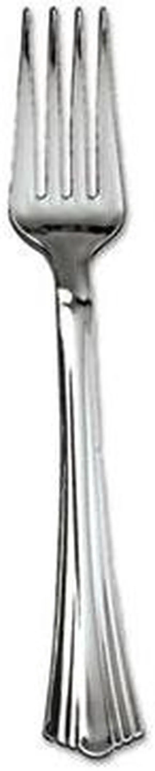 Alt view image 3 of 5 - WNA  610155 Heavyweight Plastic Forks, Reflections Design, Silver, 600/Carton