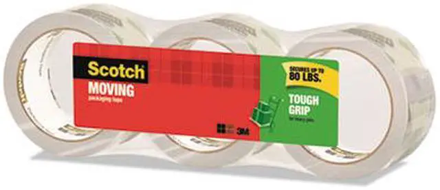 Alt view image 5 of 5 - 3M 3500-3-ESF Tough Grip Moving Packaging Tape, 3 Roll/Pack