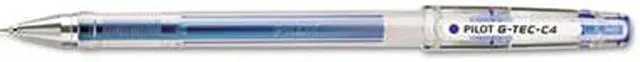 Alt view image 3 of 5 - Pilot 35492 G-Tec-C Ultra Gel Pen, Fine Pen Point Type - 0.4 mm Pen Point Size - Blue Gel-based Ink - Clear - 1Each