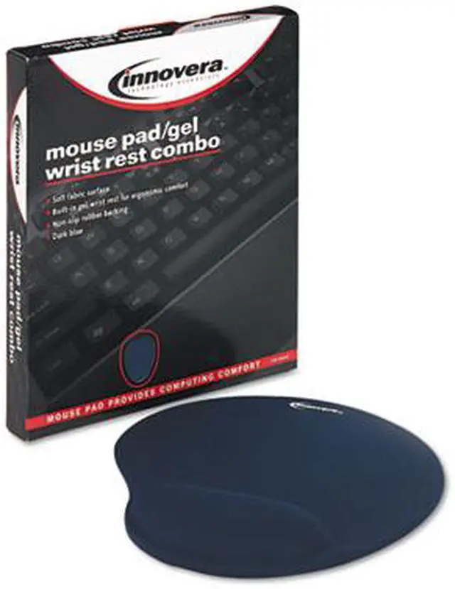 Alt view image 9 of 11 - Innovera IVR50447 Blue Mouse Pad and Gel Wrist Rest