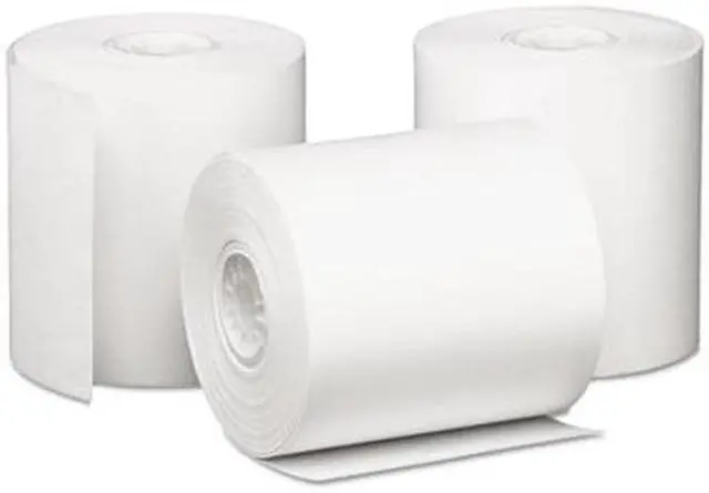 Alt view image 7 of 9 - Iconex Impact Bond Paper Rolls 3" x 85 ft White 50/Carton 90742203