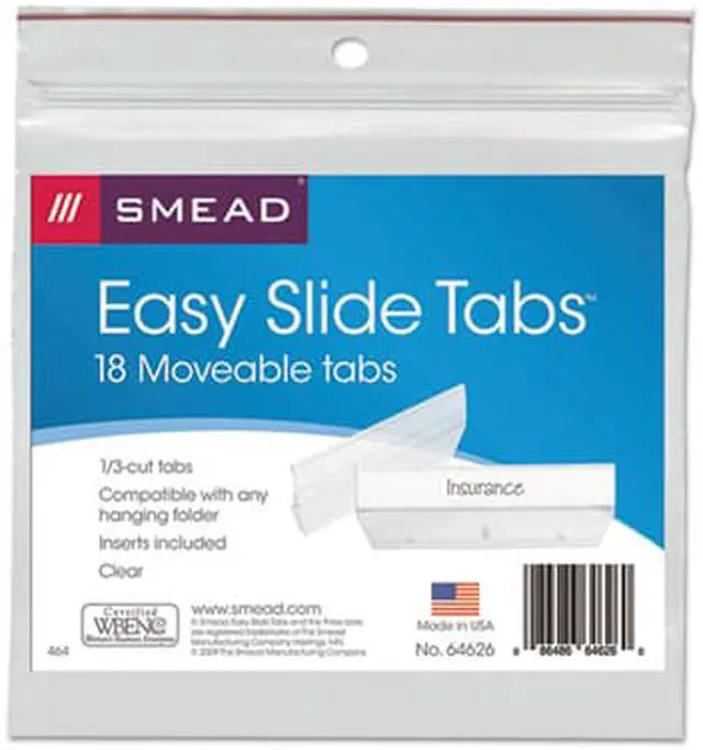 Alt view image 9 of 18 - Smead Easy Slide Hanging Folder Tab 1/3 Tab 3 1/2 in Clear 18/Pack 64626