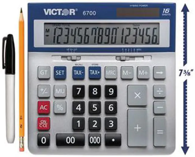 Alt view image 7 of 13 - Victor 6700 Large Desktop Calculator 16-Digit LCD