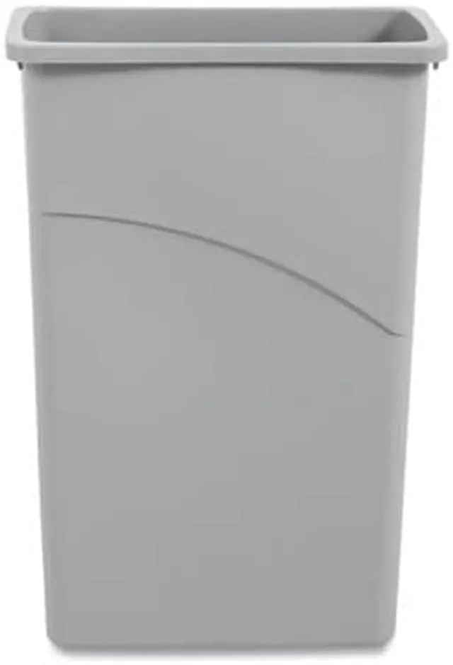 Alt view image 7 of 18 - Boardwalk Slim Waste Container, 23 Gal, Gray, Plastic 23GLSJGRA