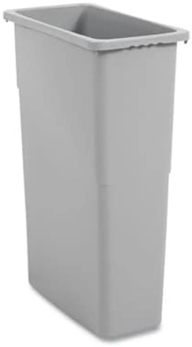 Alt view image 8 of 18 - Boardwalk Slim Waste Container, 23 Gal, Gray, Plastic 23GLSJGRA