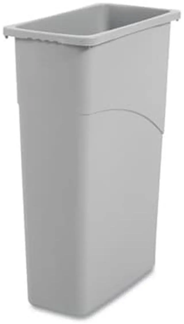 Alt view image 9 of 18 - Boardwalk Slim Waste Container, 23 Gal, Gray, Plastic 23GLSJGRA