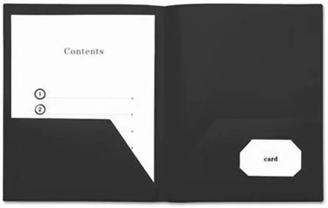 Alt view image 4 of 14 - Universal Two-Pocket Plastic Folders 11 x 8 1/2 Black 10/Pack 20540