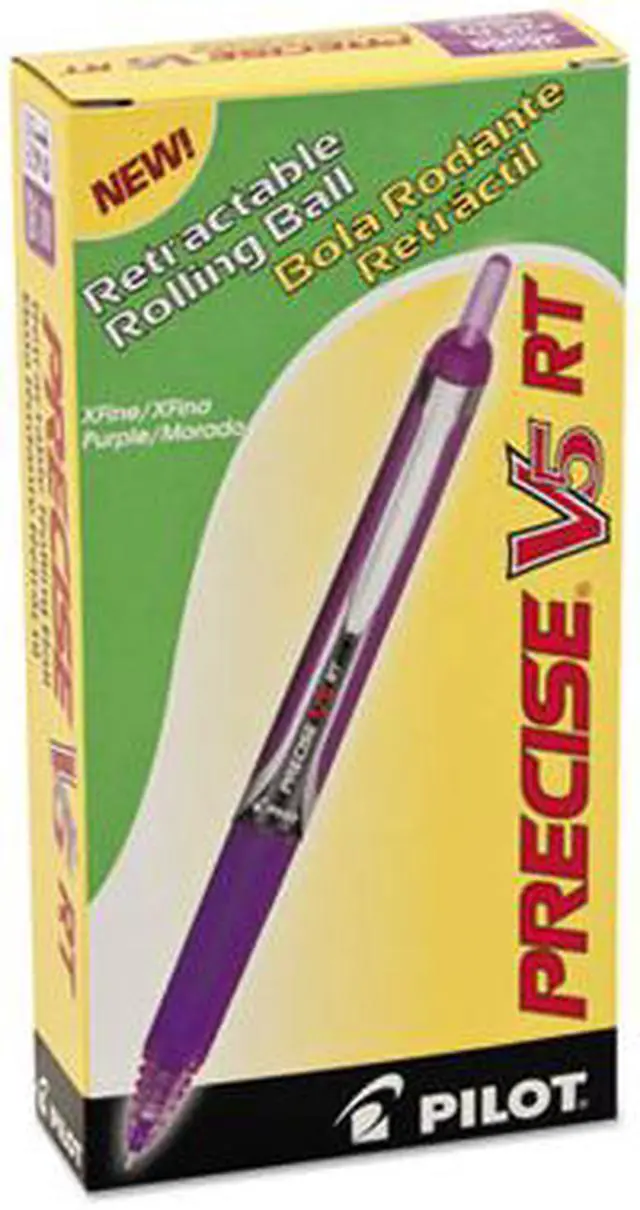Alt view image 9 of 13 - Pilot Precise V5RT Retractable Roller Ball Pen Purple Ink .5mm 26066