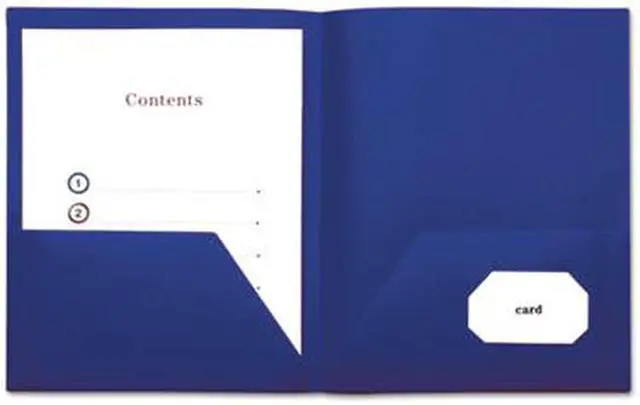 Alt view image 6 of 14 - Universal Two-Pocket Plastic Folders 11 x 8 1/2 Navy Blue 10/Pack 20541