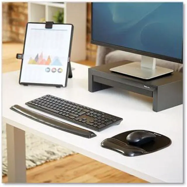 Alt view image 14 of 20 - Fellowes Gel Crystals Keyboard Wrist Rest, 18.5" X 2.25", Black 9112201