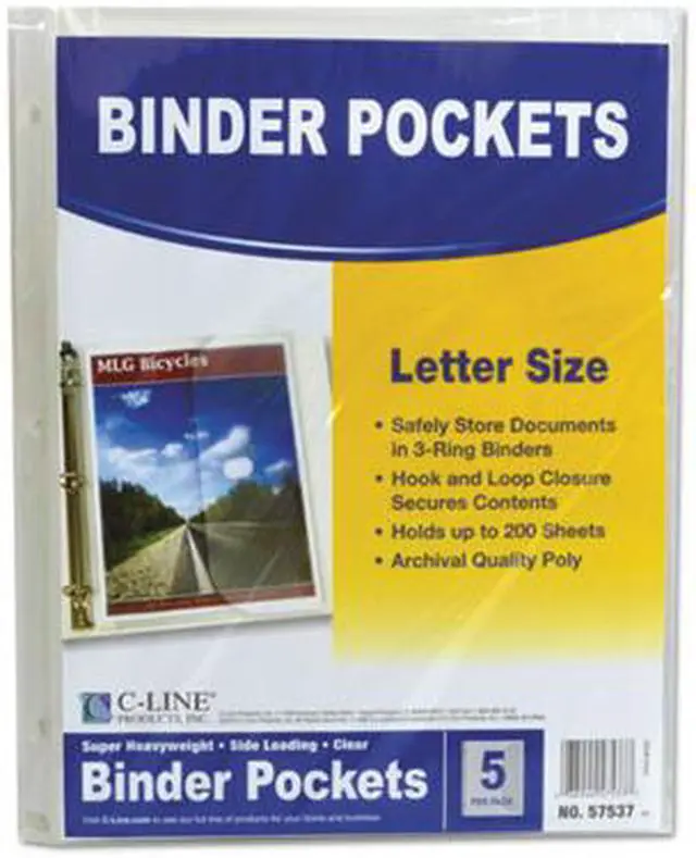 Alt view image 19 of 20 - C-Line Poly Binder Pockets, 11 1/2 X 9 1/4, Clear, 5/Pack 57537