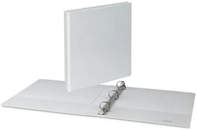Alt view image 9 of 18 - UNIVERSAL Slant-Ring Economy View Binder 1" Capacity White 4 per Pack 20742PK