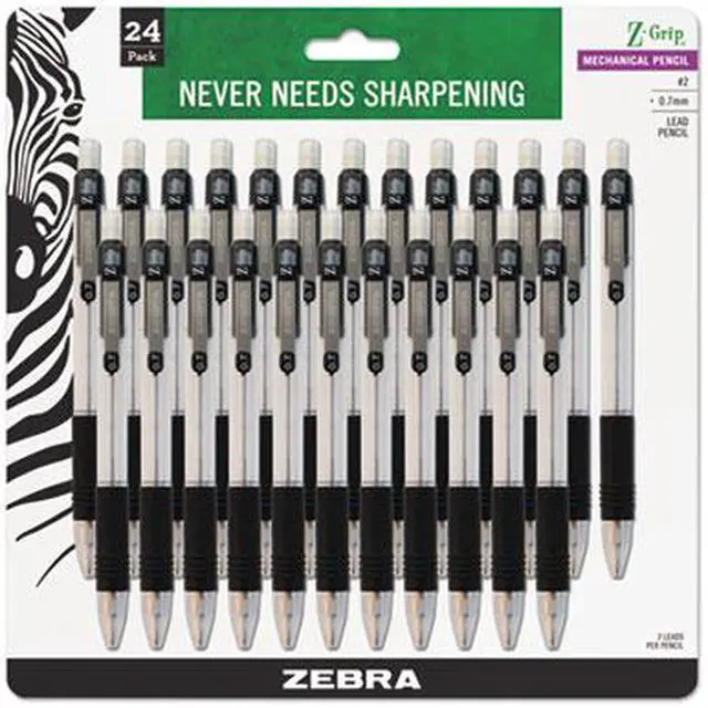 Alt view image 5 of 16 - ZEBRA PEN CORP. Z-Grip Mechanical Pencil HB 0.7 mm Clear Barrel 24/Pack 15241