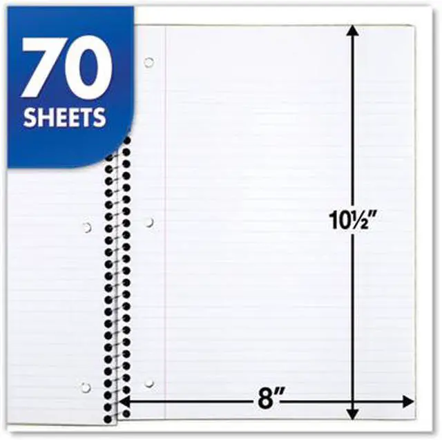 Alt view image 4 of 13 - Mead Spiral Notebook College Rule 10 1/2" x 8" 70 Pages 6 Books/Pack 73065