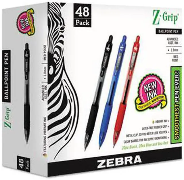 Alt view image 5 of 13 - ZEBRA PEN CORP. Z-Grip Retractable Ballpoint Pen Assorted Ink Medium 48/Pack 22048