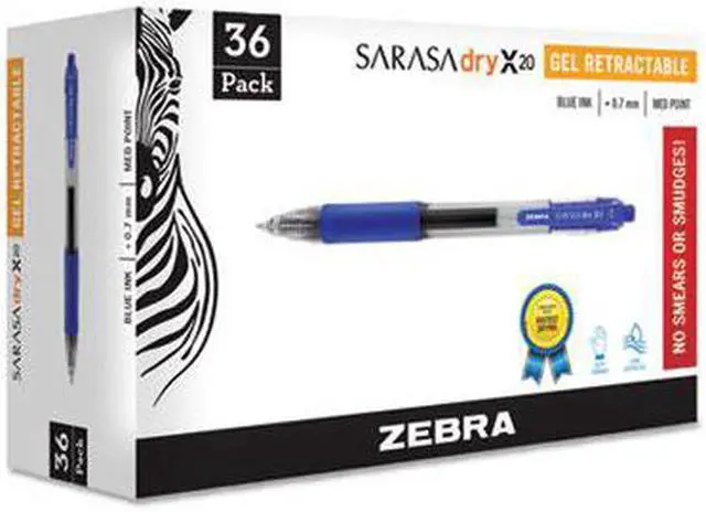 Alt view image 6 of 11 - ZEBRA PEN CORP. Sarasa Retractable Gel Pen Blue Ink Medium 36/Pack 46236
