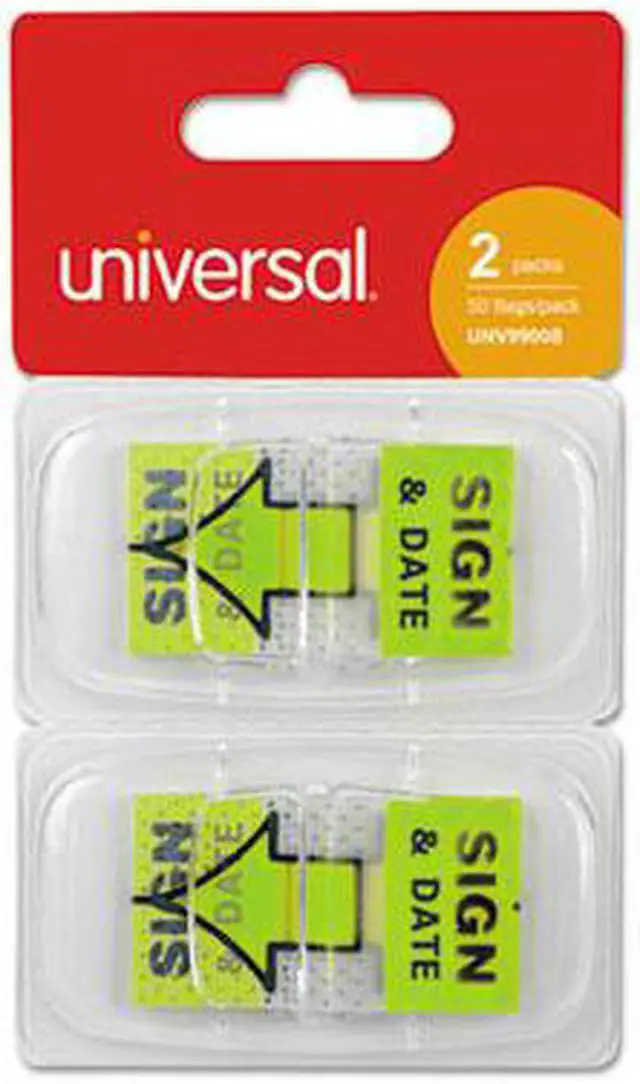 Alt view image 4 of 10 - Universal Deluxe Message Arrow Flags "Sign and Date" Green 100/Pack 99008