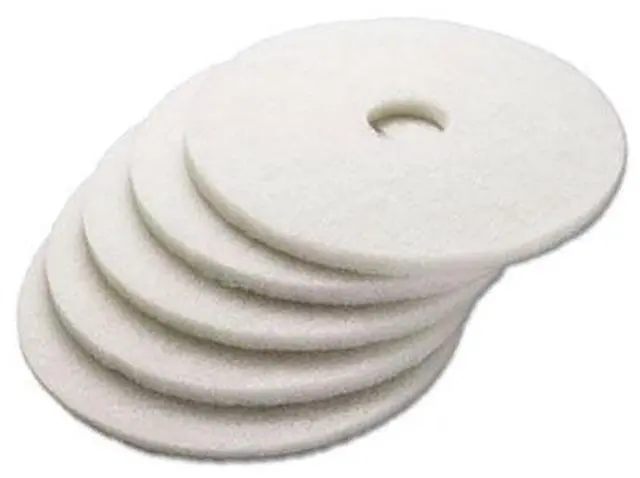 Alt view image 6 of 13 - Polishing Floor Pads, 12" Diameter, White, 5/Carton 4012WHI