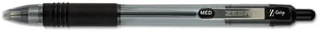 Alt view image 6 of 13 - Zebra Z-Grip Retractable Ballpoint Pen Black Ink Medium Dozen 22210