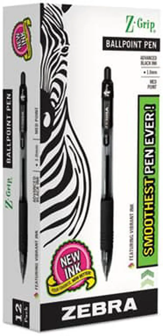 Alt view image 7 of 13 - Zebra Z-Grip Retractable Ballpoint Pen Black Ink Medium Dozen 22210