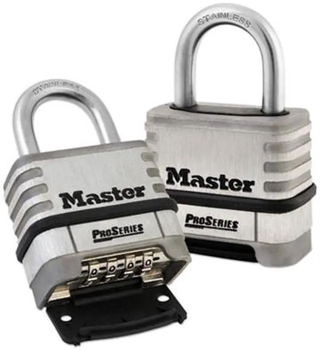 Alt view image 9 of 18 - Master Lock 1174D ProSeries Stainless Steel Easy-to-Set Combination Lock, Stainless Steel, .31 in.