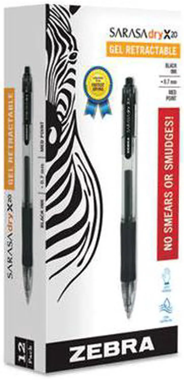 Alt view image 10 of 13 - Zebra Sarasa Retractable Gel Pen Black Ink Medium Dozen 46810