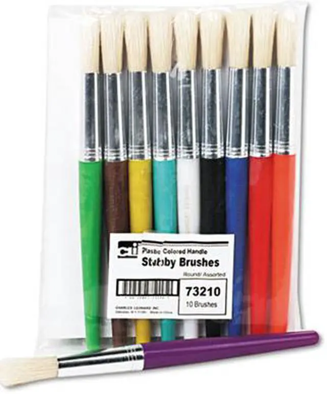 Alt view image 7 of 10 - Chenille Kraft Paint Brushes Natural Bristles Round 7-1/2" Hdle 10/ST Asst. CKC5183