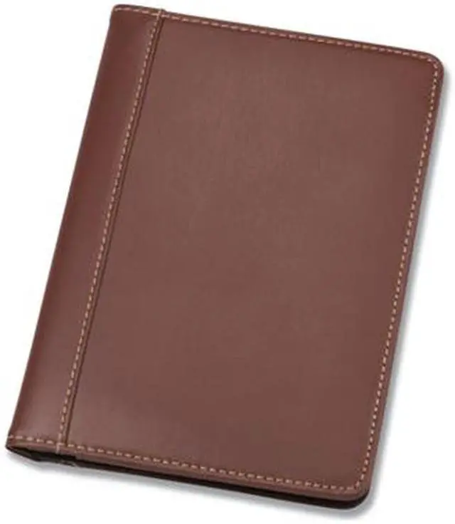 Alt view image 15 of 20 - Samsill Contrast Stitch Leather Padfolio 6 1/4w x 8 3/4h Open Style Brown 71736