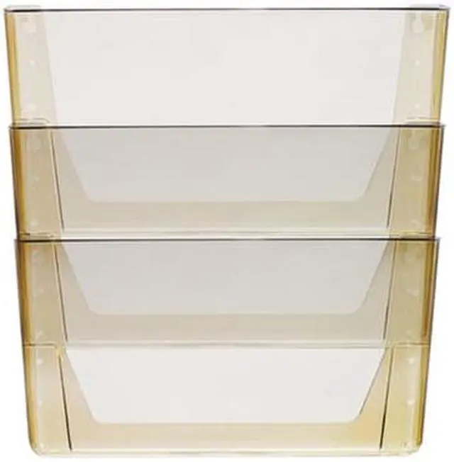 Alt view image 6 of 9 - Storex Wall File Legal 16 x 14 Three Pocket Smoke 70247U06C