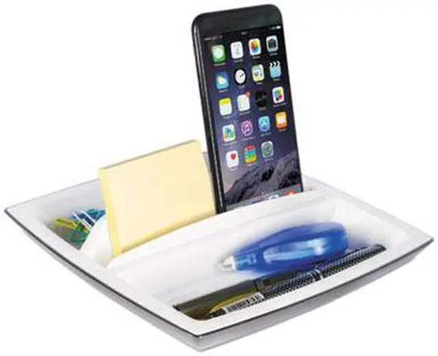 Alt view image 6 of 9 - Kantek Desk Top Organizer and Tablet/Phone Holder Plastic 8 1/4 x 8 1/4 x 2 3/4