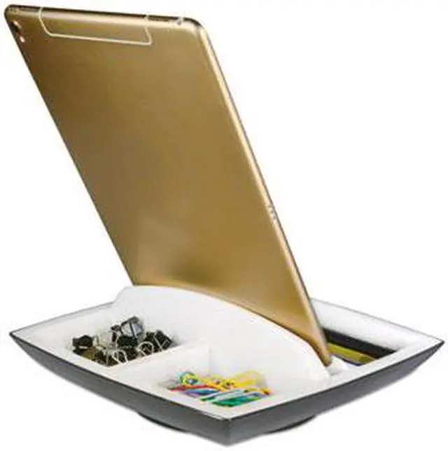 Alt view image 7 of 9 - Kantek Desk Top Organizer and Tablet/Phone Holder Plastic 8 1/4 x 8 1/4 x 2 3/4