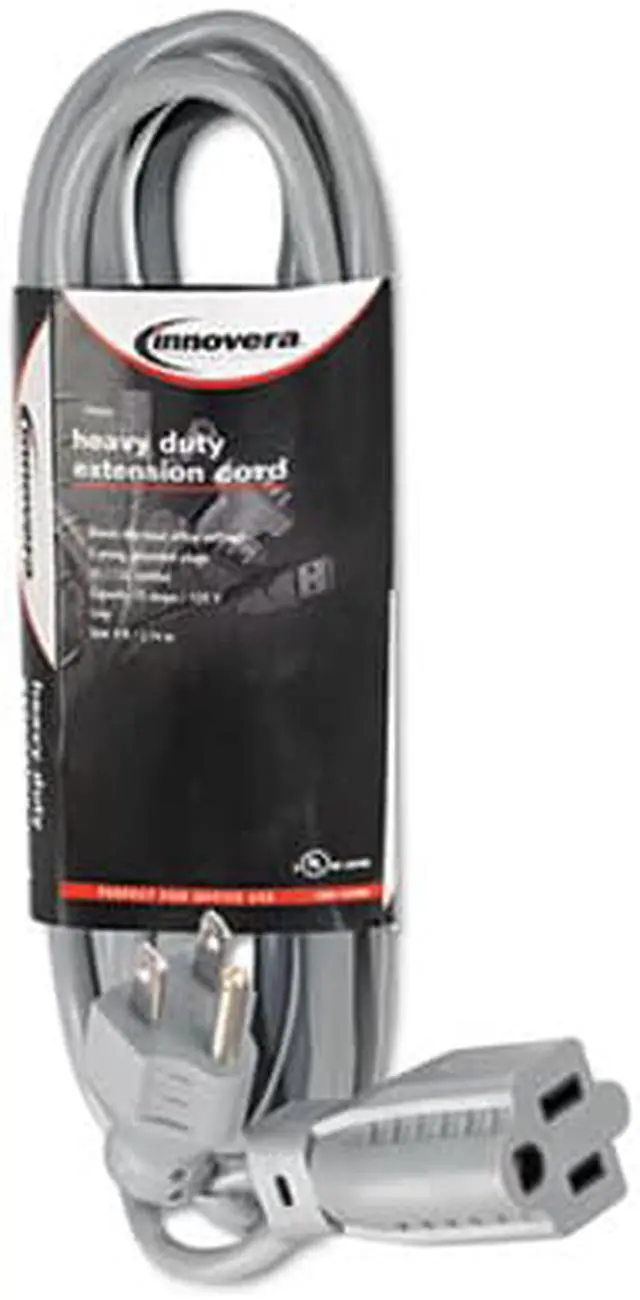 Alt view image 9 of 19 - Innovera Indoor Heavy-Duty Extension Cord, 9ft, Gray 72209