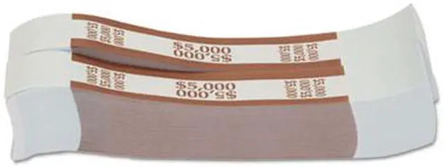 Alt view image 4 of 8 - Coin-Tainer Currency Straps Brown $5 000 in $50 Bills 1000 Bands/Pack 405000