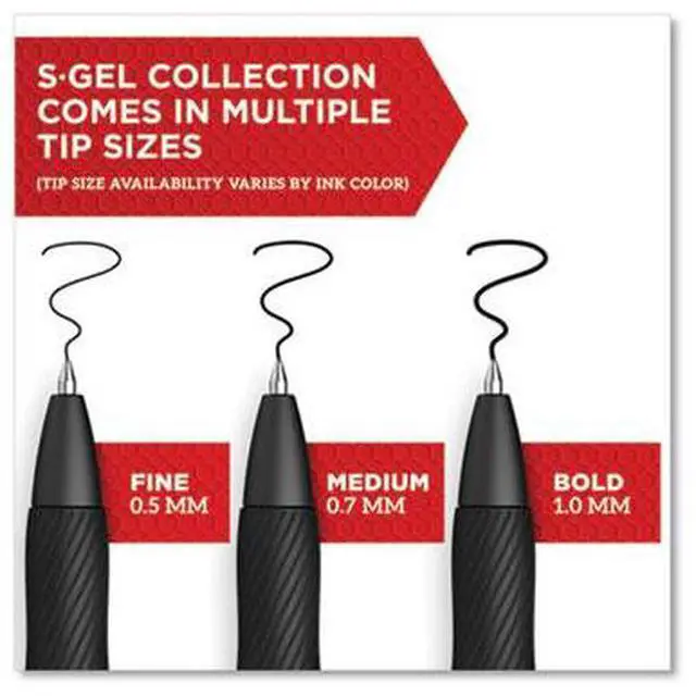 Alt view image 6 of 13 - Sharpie S-Gel S-Gel Retractable Gel Pen Bold 1 mm BLK Ink 2096149